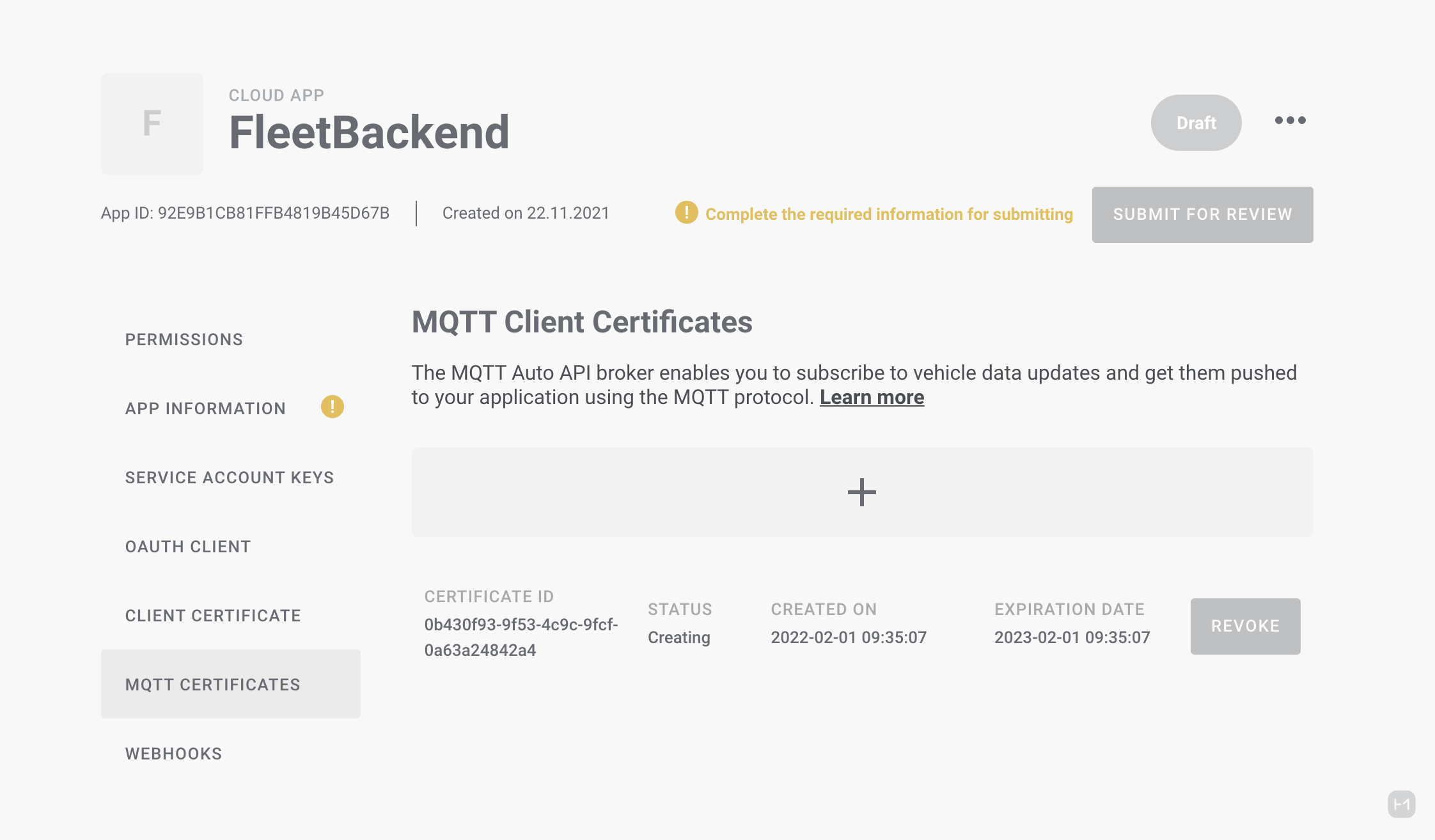 MQTT Certificates